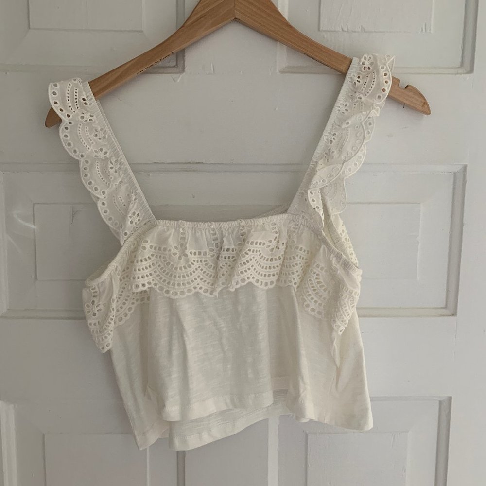 Forever 21 White Crochet Crop Top (small)